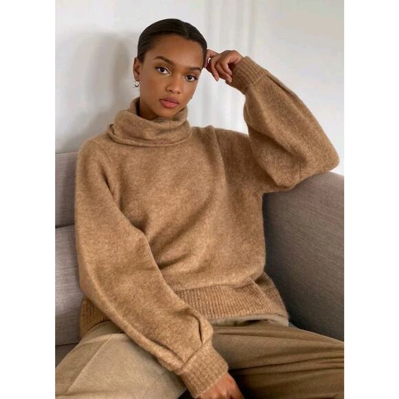 Babaton Sweaters - Aritzia Babaton Womens‎ Adichie Camel Turtleneck Sweater Sz XS Wool Alpaca